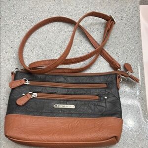 Stone & Co. Black and Brown Crossbody Bag with Adjustable Strap